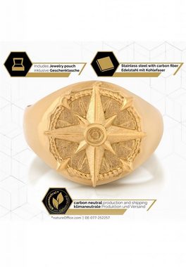 Akitsune Siegelring Guidance Ring Gold - Kompass EU 54 - UK N - US 7