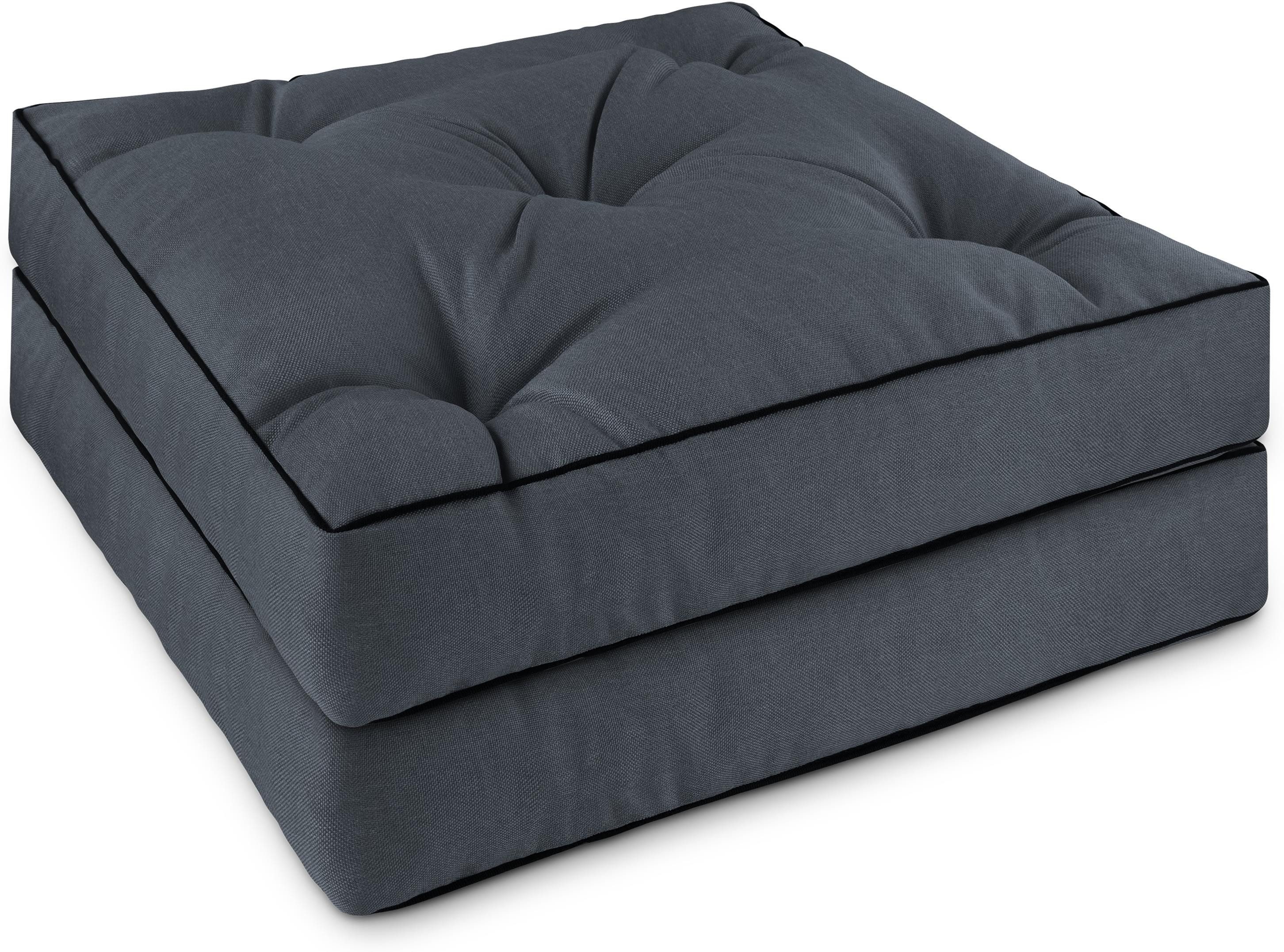 Aspero Sitzauflage 2 Stuhlkissen 50x50 cm Valletta, Gepolsterte Outdoor Auflage mit Steppung