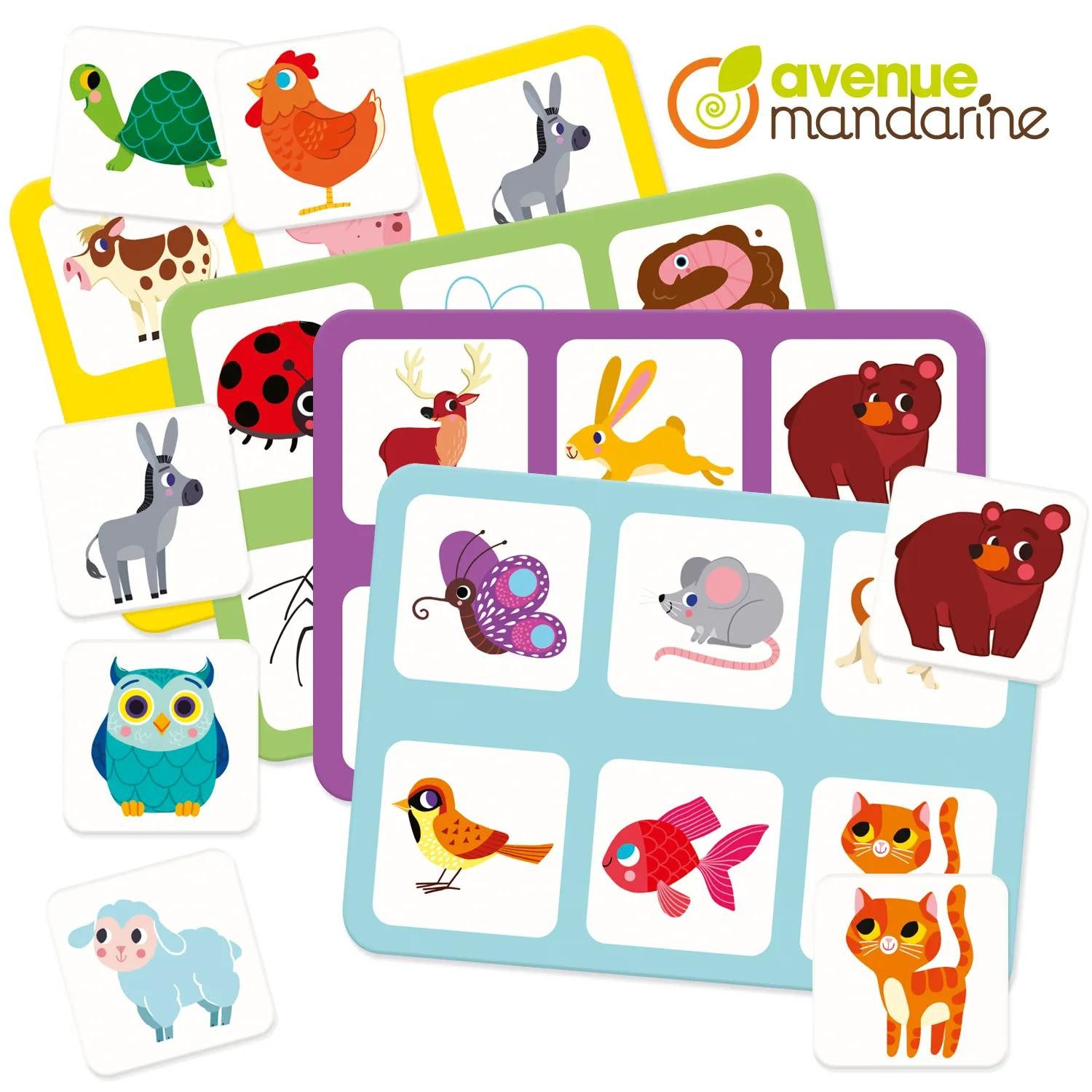 Avenue Mandarine Puzzle 2x Lotto, Haustiere - Mehrfarbig 42761O, Puzzleteile, Lernspiel