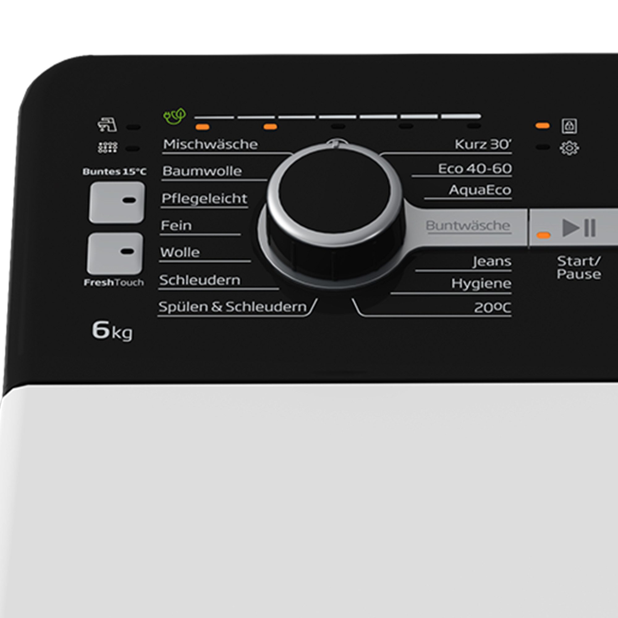 BEKO Waschmaschine Toplader BTL1WFP10622DE, 6 kg, 1200 U/min, FreshTouch, Multifunktionsdisplay, Aquastop, Unwuchtkontrolle – Bild 2 von 5