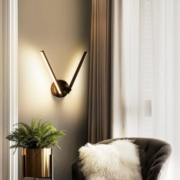 oyajia Wandleuchte LED Wandleuchte, 12W Wand Lichter mit Einstellbar Lampenarm, 53cm, LED fest integriert, Warmweiß, Nordic Wandleuchte
