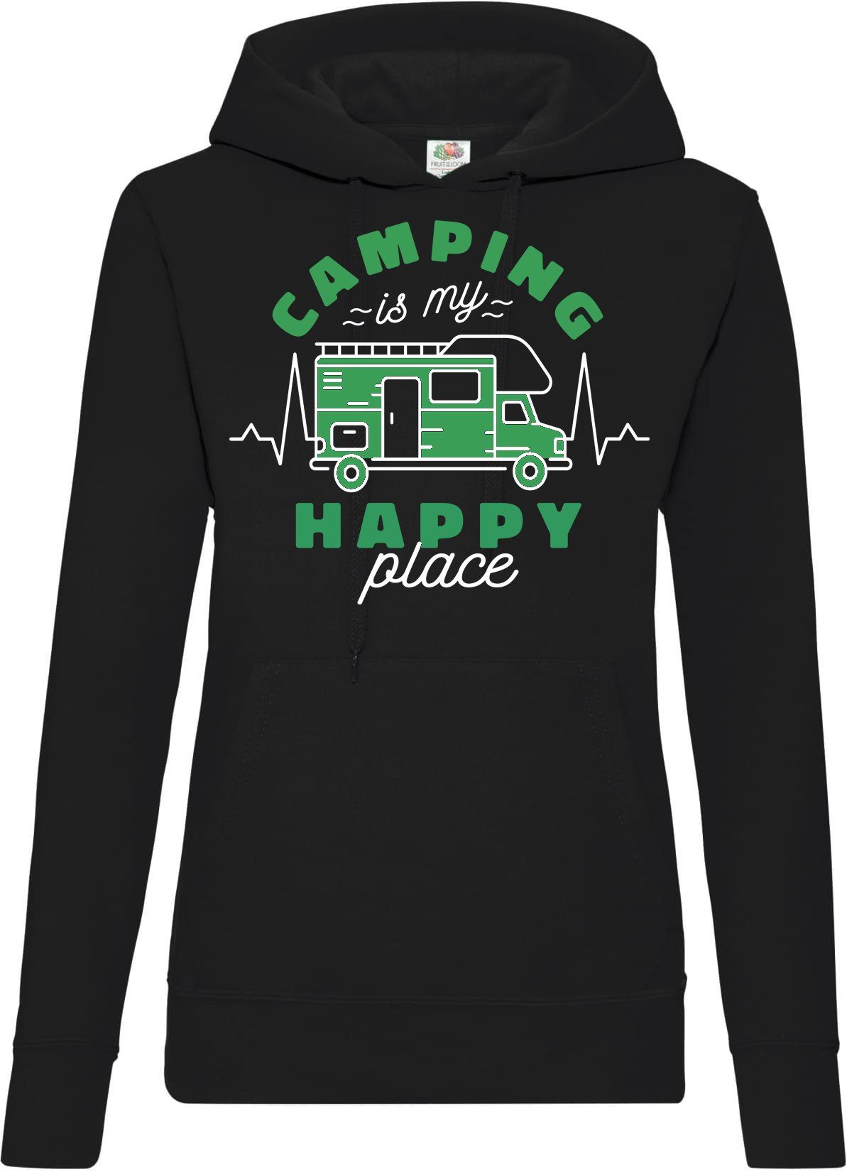 Kapuzenpullover Camping is my Happy Place Damen Hoodie Pullover