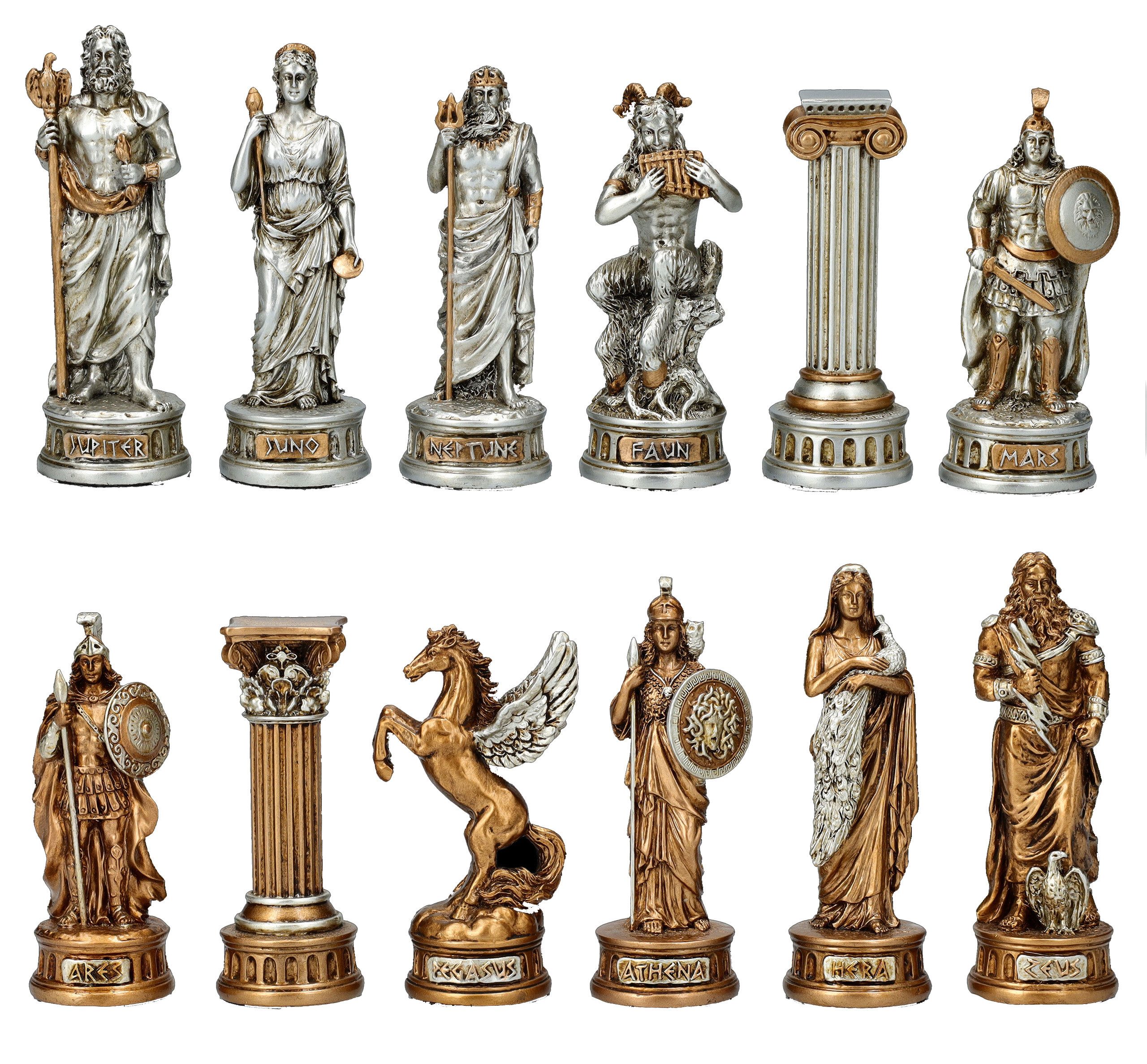 Figuren Shop GmbH Spielesammlung Schachfiguren Set - Griechische vs. Römische Götter - Veronese Schach