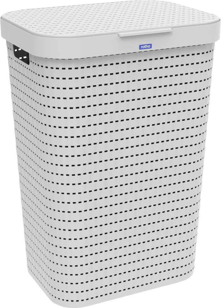 ROTHO Wäschekorb Rotho Wäschesammler Country, 55 l mistletoe weiß günstig online kaufen