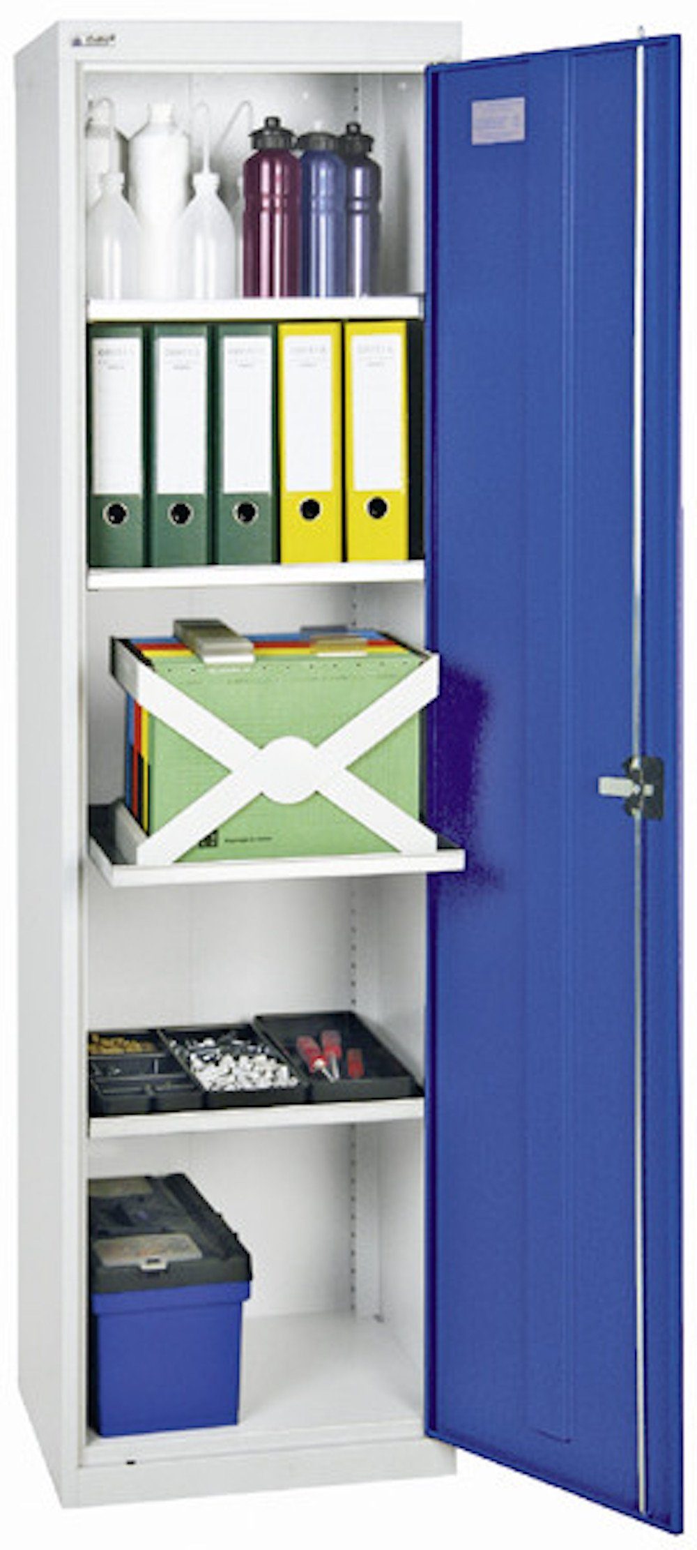 HxBxT Tür, PROREGAL® Werkzeugschrank 1 Werkzeugschrank Enzianblau 180x50x50cm, Lichtgrau/Lichtgrau