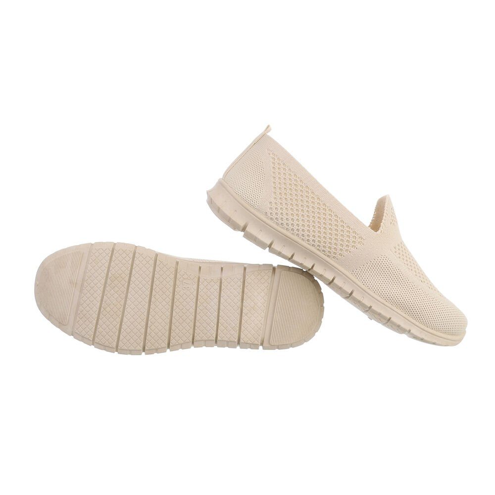 Ital-Design Damen Low-Top Freizeit Slipper (82285459) Flach Sneakers Low in Beige