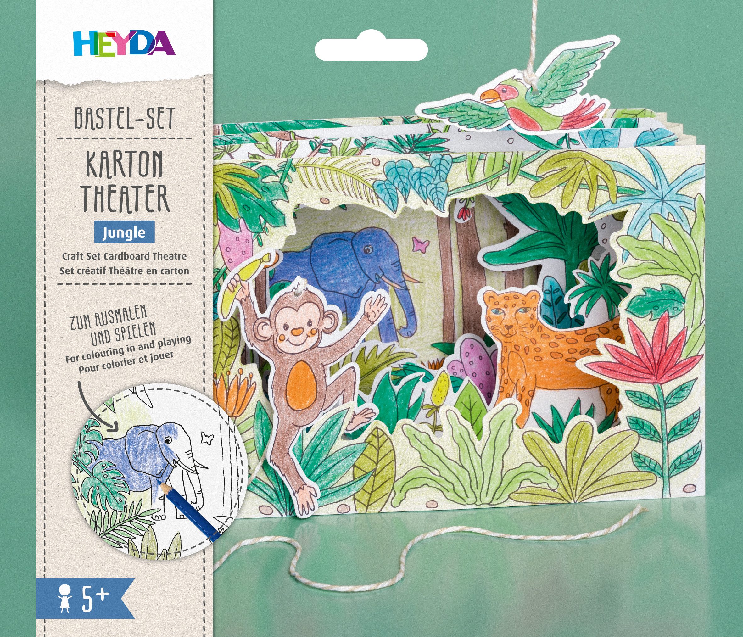 Heyda Bastelband Bastelset Karton-Theater, 8 Teile