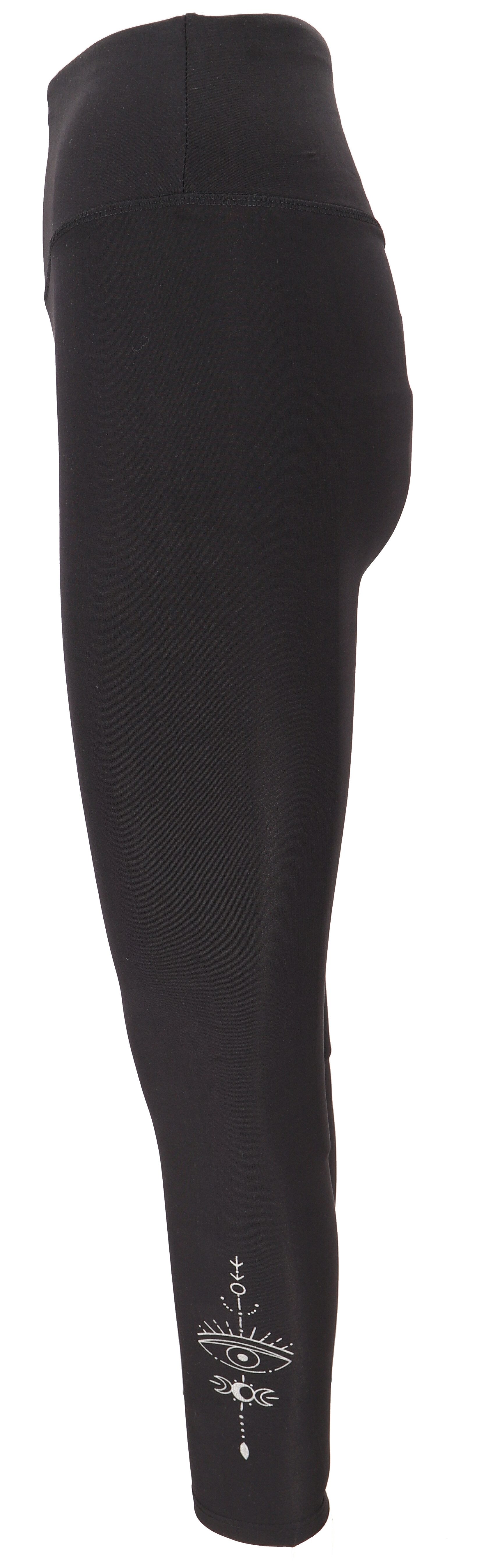 Guru-Shop Hose & Shorts Yoga Leggings mit Tribal Print, Bio-Baumwolle.. alternative Bekleidung