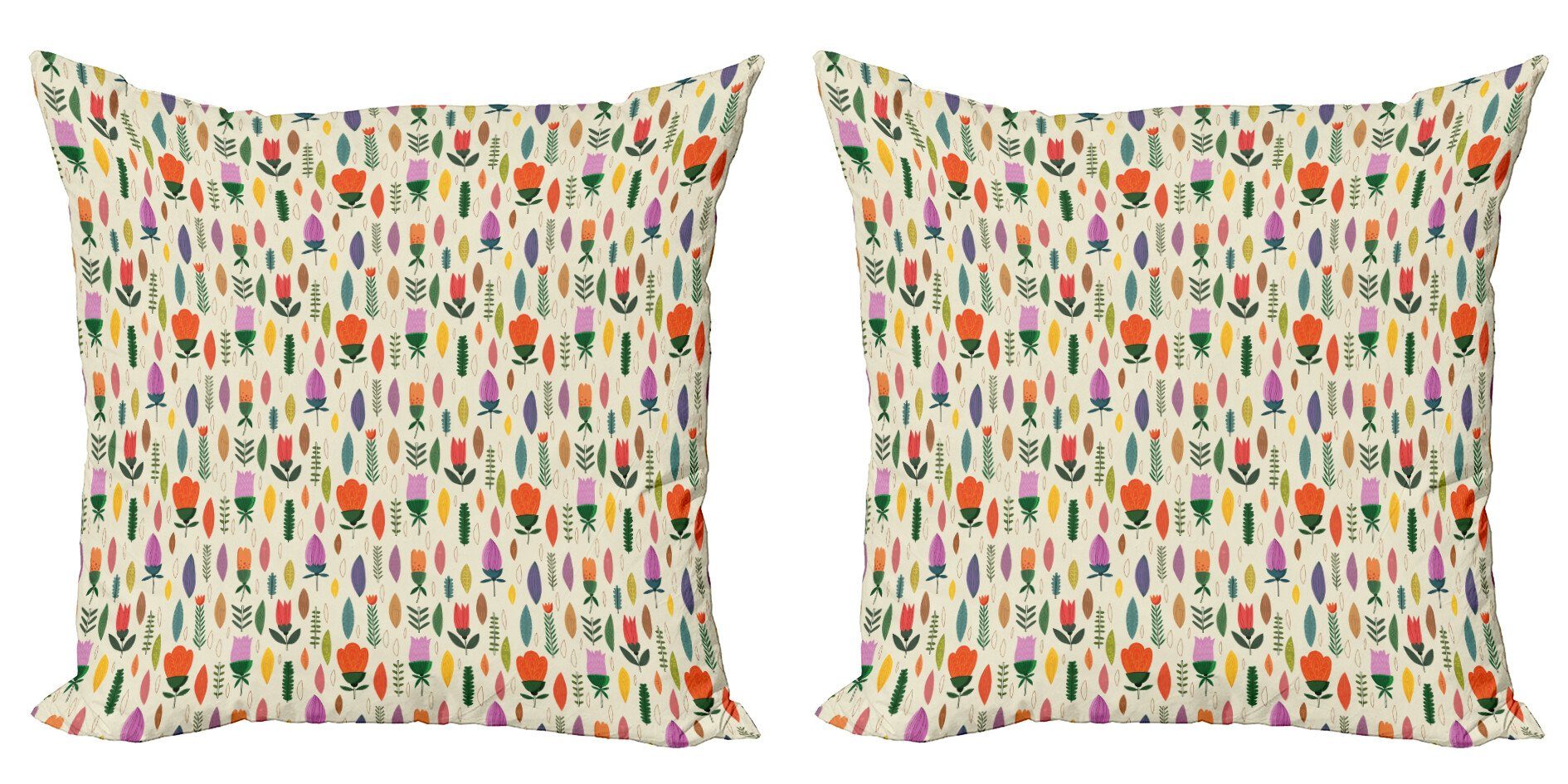 Kissenbezüge Modern Accent Doppelseitiger Digitaldruck, Abakuhaus (2 Stück), Frühling Seasonal Pastellblumen