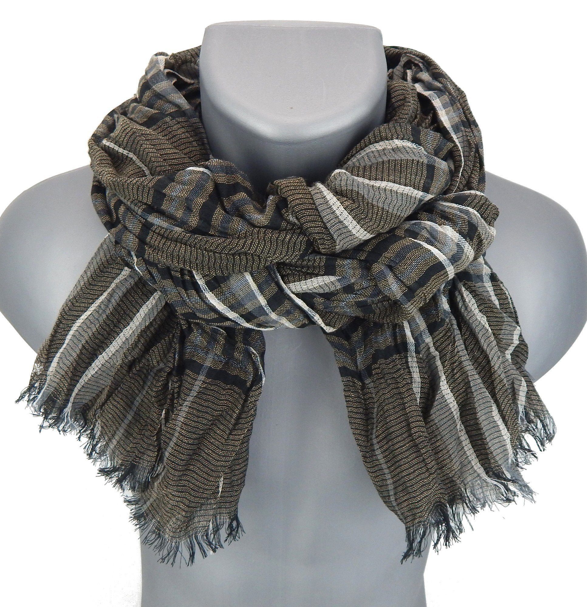 Ella Jonte Modeschal, leichter Herrenschal gestreift Baumwolle Viskose günstig online kaufen