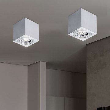 Kanlux LED Einbaustrahler, Leuchtmittel nicht inklusive, Decken Lampe silber GU10 Sockel Schlafzimmer Loft Beleuchtung