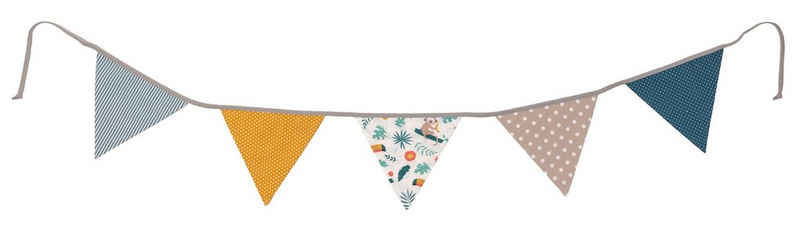 ULLENBOOM ® Wimpelkette Wimpelkette für Kinder 190 cm aus 100% Baumwolle, Deko-Girlande aus Stoff für das Kinderzimmer (Made in EU)