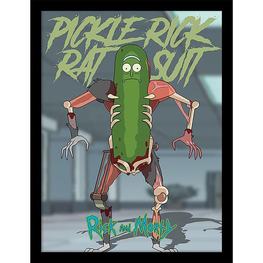 Rick and Morty Bild mit Rahmen Pickle Rick, Gerahmtes Bild Kunstdruck