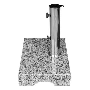 anndora Schirmständer für Sonnenschirme Granit 25kg Balkonständer max. 48mm Stamm, mit Wasserabfluss
