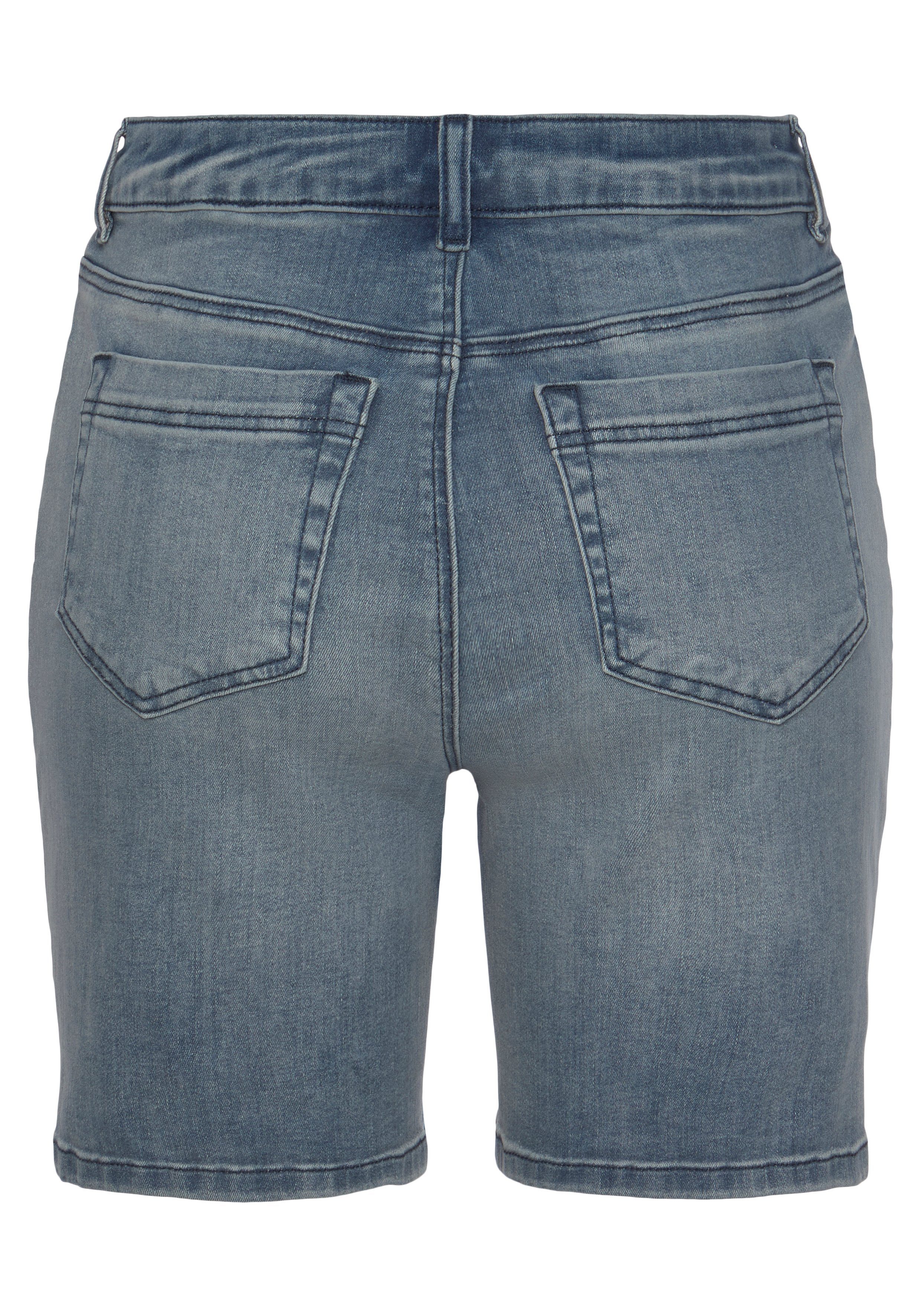Buffalo Jeansshorts in High-Waist-Form, Stretchanteil, Sommerhose, figurbetont