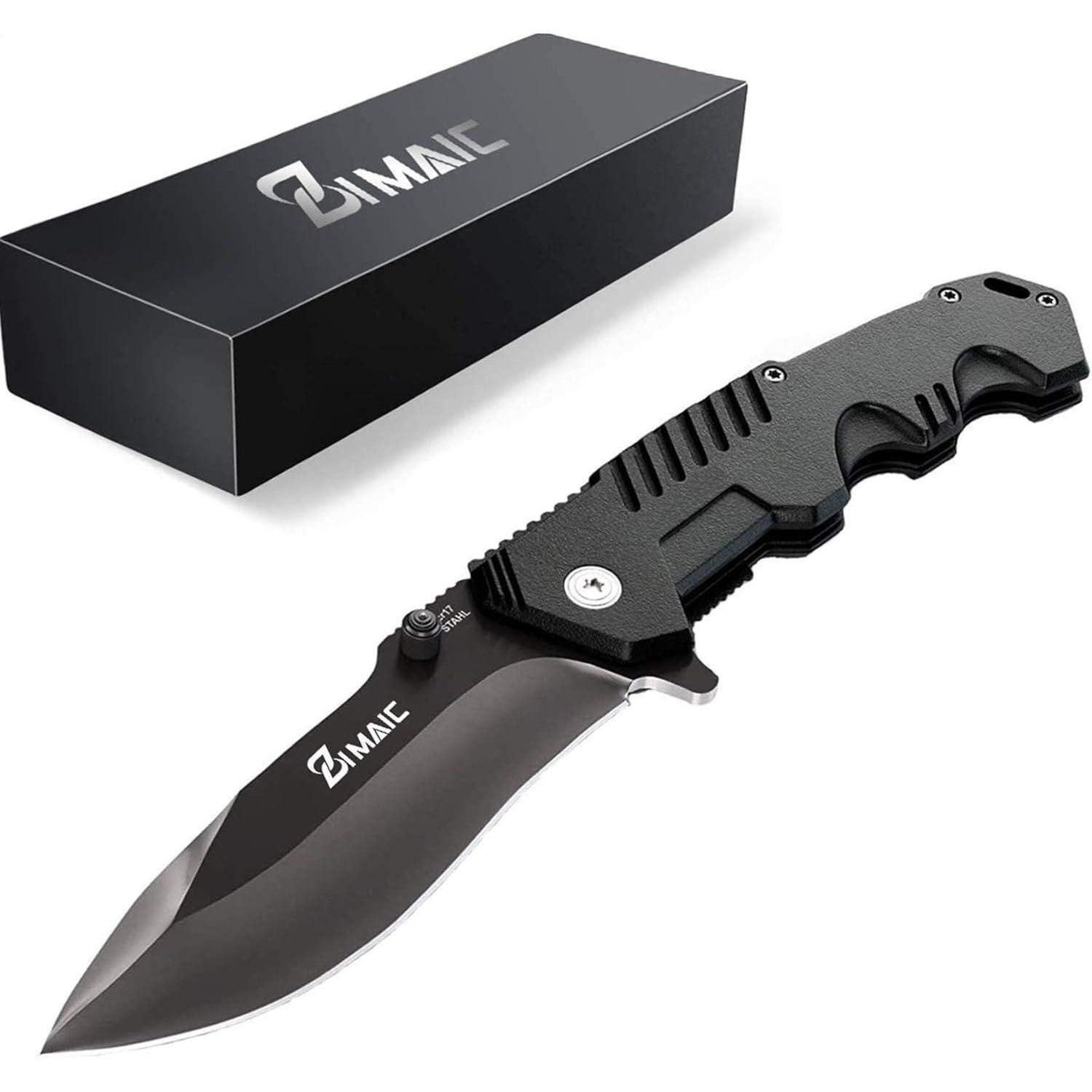 LuxusKollektion Allesschneider Klappmesser Scharfes Taschenmesser Einhandmesser Schwarz