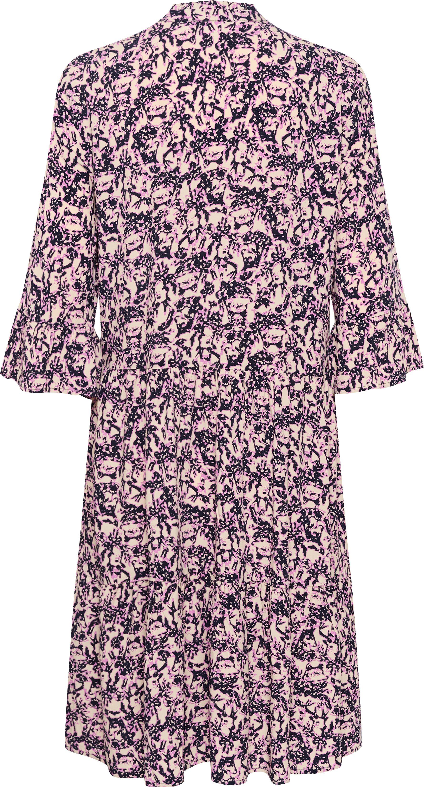 Saint Tropez Sommerkleid EdaSZ Dress mit Soft Ärmel Volant 3/4 Focus und Mulberry