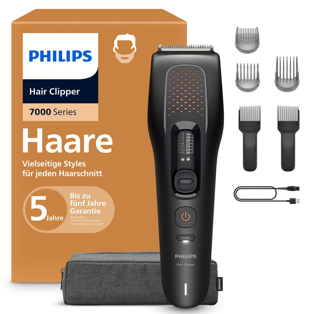 Philips Haarschneider Serie 7000 HC7722/15, 28 Längeneinstellungen, Turbo Modus und PowerAdapt Sensor