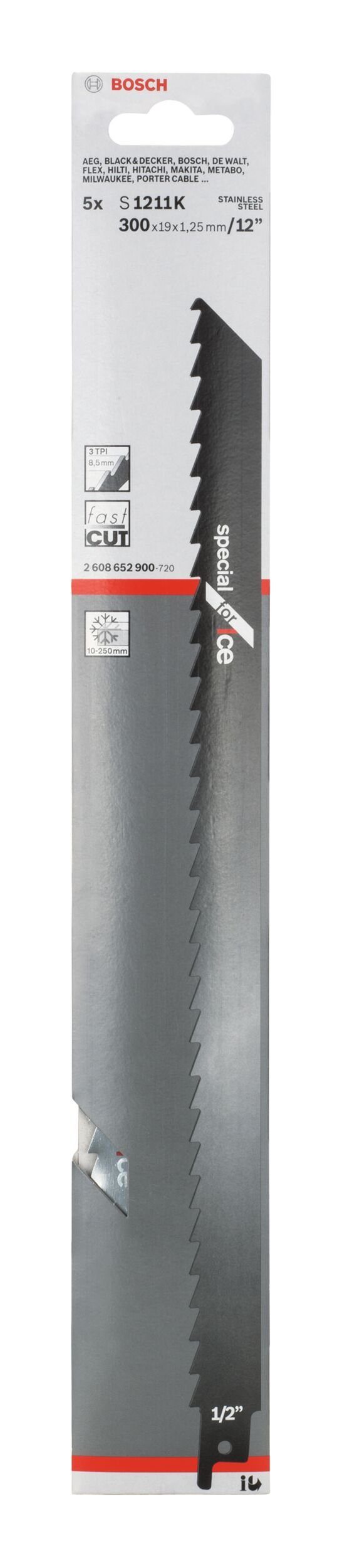 BOSCH Säbelsägeblatt (5 Stück), for 1211 Ice - S Special 5er-Pack K