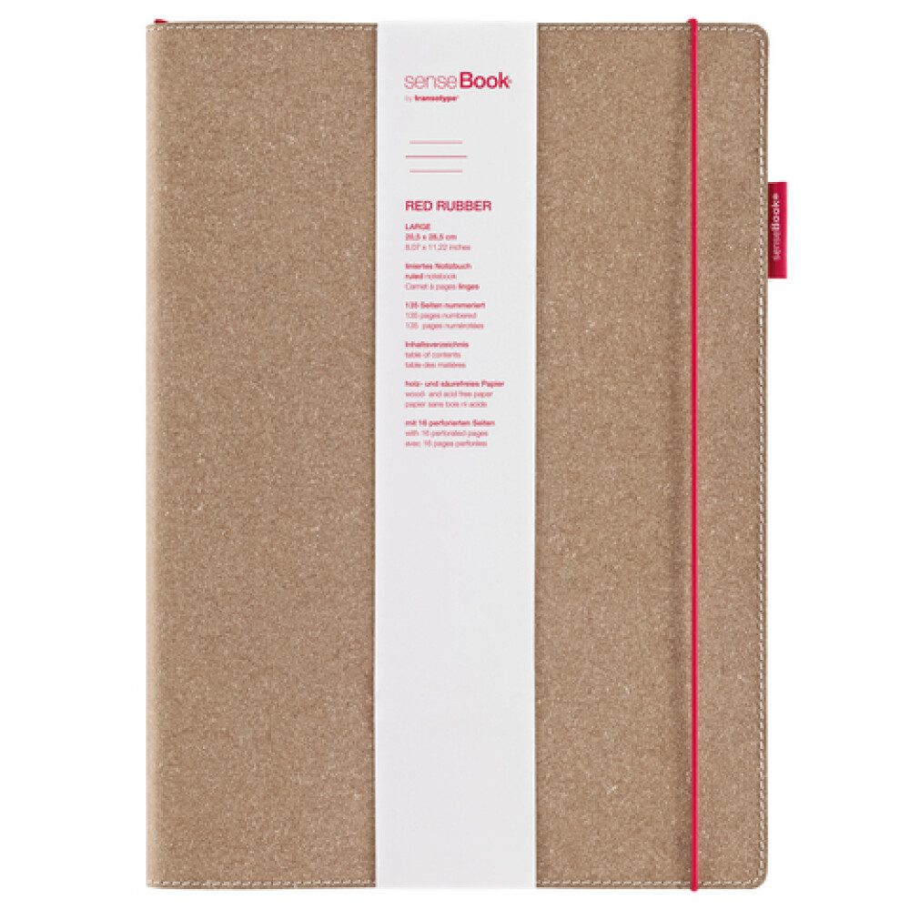 Alpen Aquarellpapier Red Rubber L liniert, hochwertiges Notizbuch mit rotem Gummieinband un