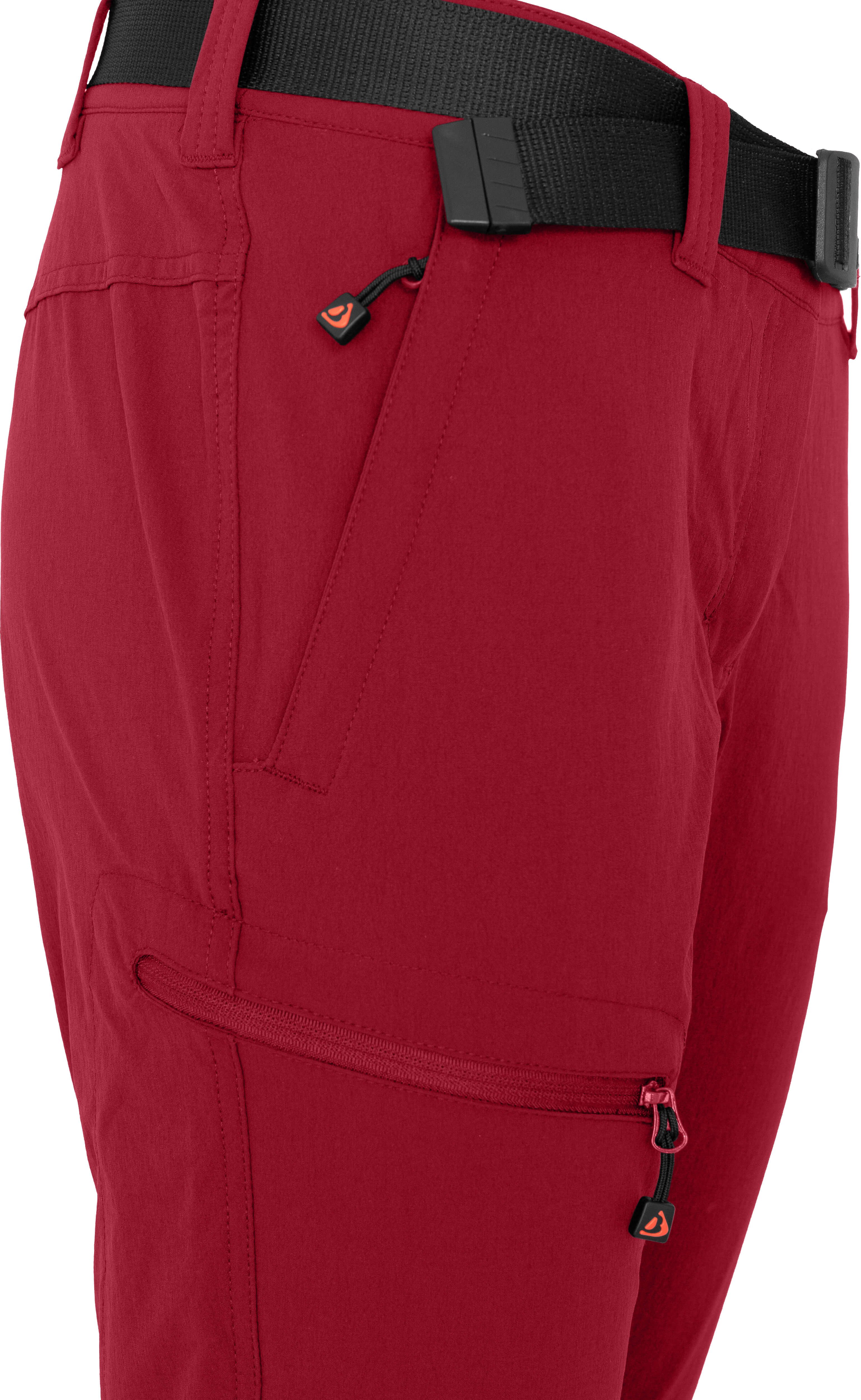 Bergson Outdoorhose BARLEE Capri (slim) Damen 3/4 Wanderhose, vielseitig, pflegeleicht, Normalgrößen, dunkelr