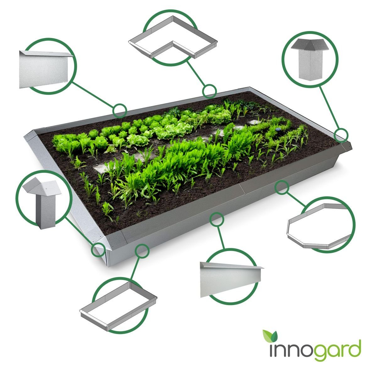 innogard Schneckenzaun Schneckenzaun Komplettset Feuerverzinkt