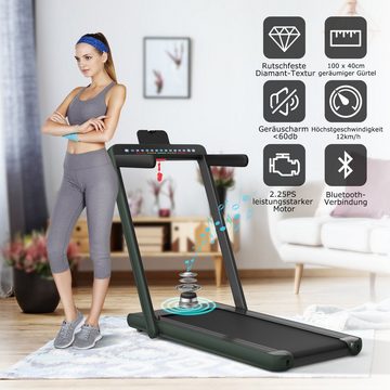 COSTWAY Laufband 2 in 1 klappbar Heimtrainer, LED, mit APP, 1 - 12 km/h