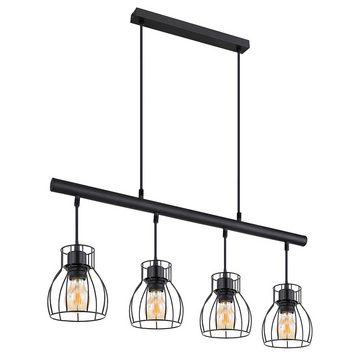 etc-shop LED Pendelleuchte, Leuchtmittel inklusive, Warmweiß, Hängeleuchte Industrial schwarz Hängelampe Vintage Pendelleuchte