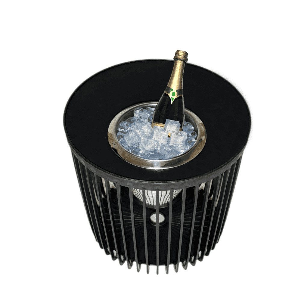 COOTAB Cooler Table Beistelltisch Copenhagen Beistelltisch mit Edelstahl-Weinkühler (1-St), Wetterfest, Pflegeleicht, Hitzebeständig, Stapelbar