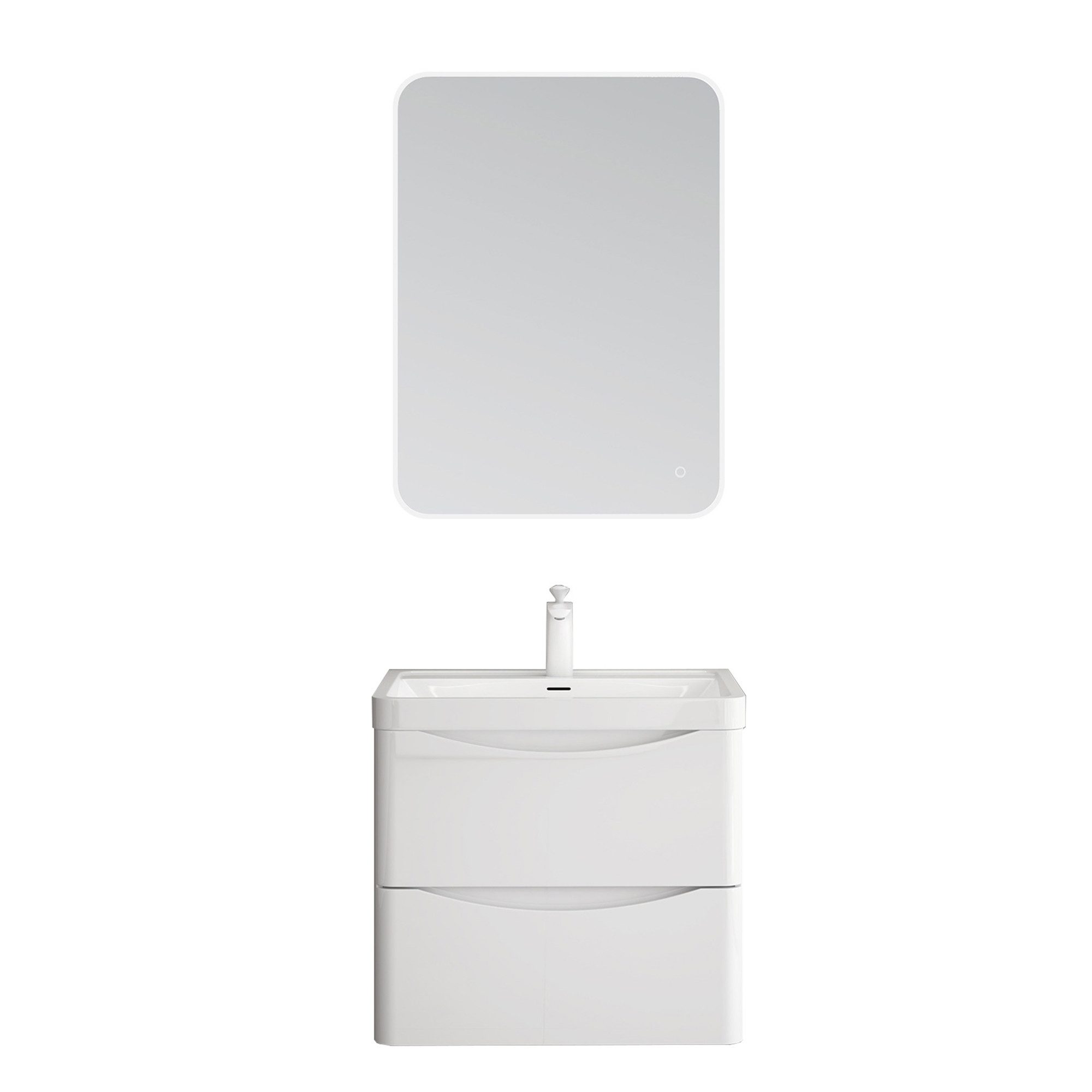 doporro Badezimmer-Set Waschbeckenunterschrank Wandmontage Mineralguss-Wasc günstig online kaufen