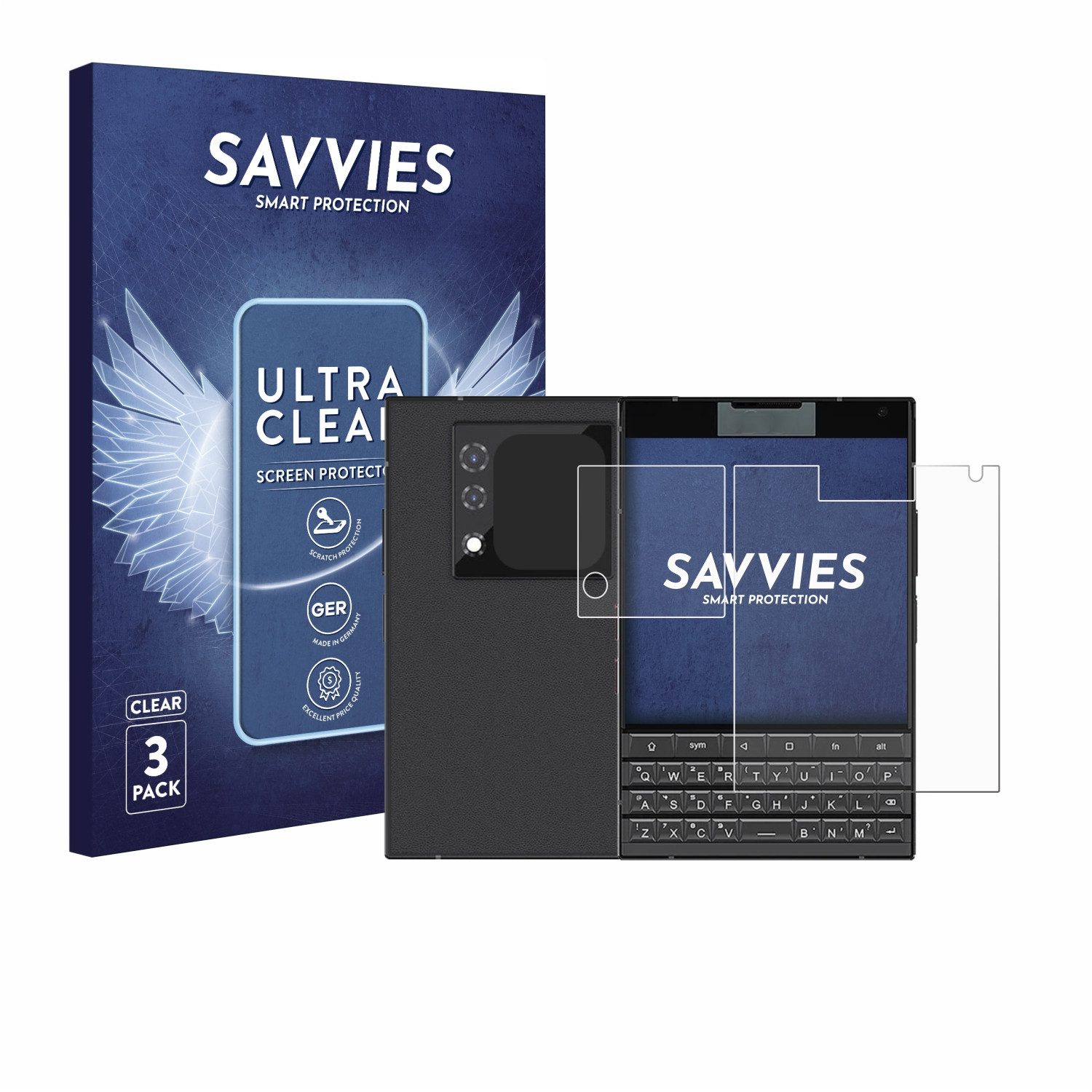 Savvies Displayschutzfolie Schutzfolie für Unihertz Titan 2 (Display+Kamera), 6 Stück, Displayschutz Schutz Folie Klar Transparent