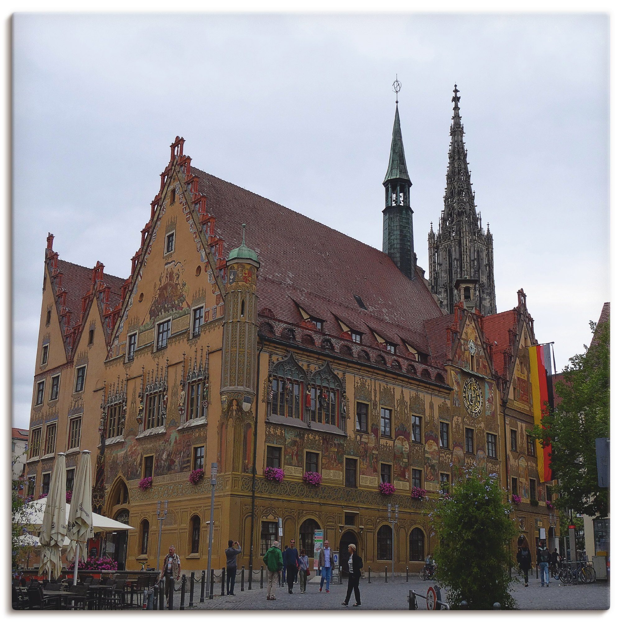 (1 Rathaus, Wandbild oder Ulmer St), Leinwandbild, Wandaufkleber Poster Artland in als Größen versch. Alubild, Gebäude