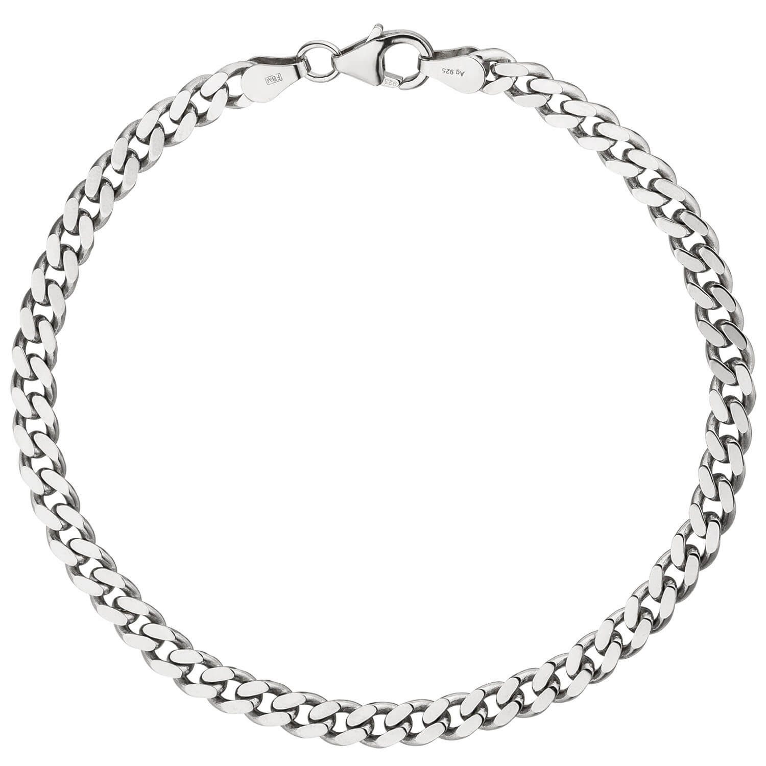 Schmuck Krone Panzerarmband 4,6mm Panzer-Armband aus 925 Silber, 21cm, Silber 925