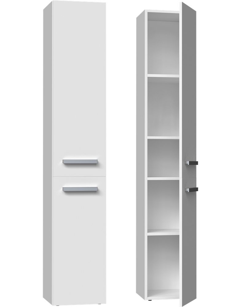 ibonto Hochschrank Badezimmerschrank mit langen Türen - Platzsparender Badschrank