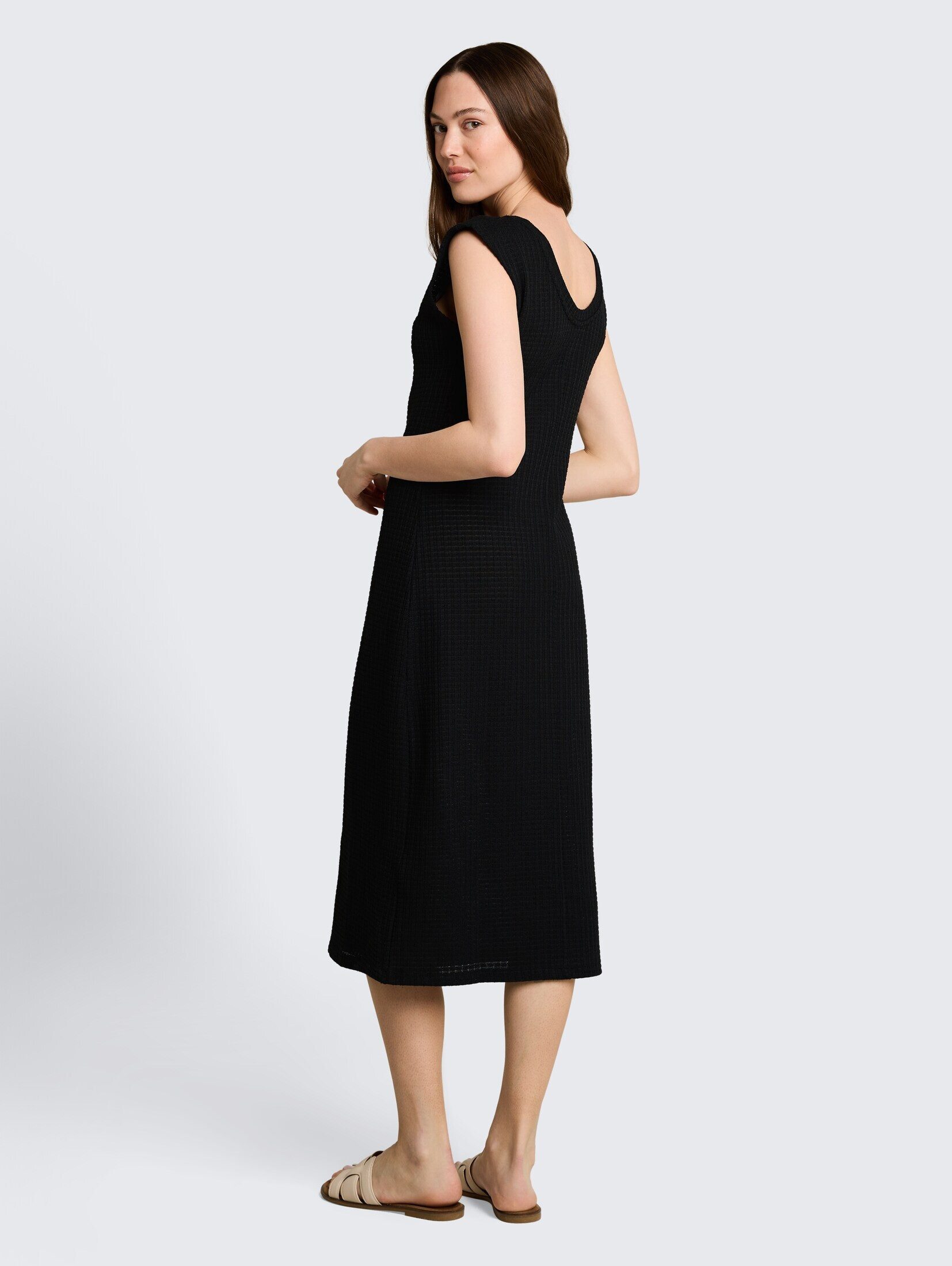 TOM TAILOR Denim Sommerkleid Kleider & Jumpsuits Fitted Jacquard Midi-Kleid
