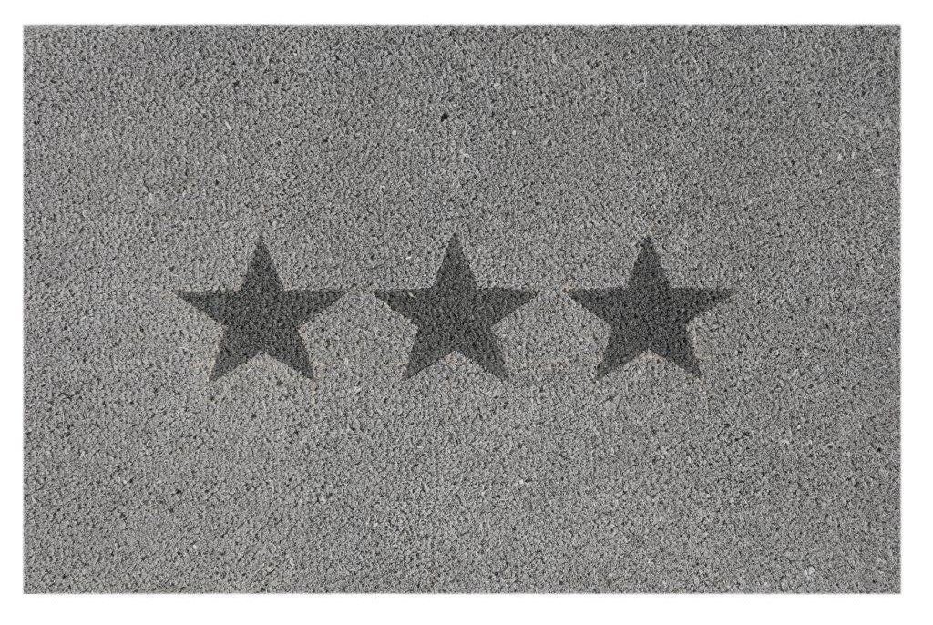 Andiamo Schuhabtropfschale Fußmatte Stars Kokos hellgrau, 40 x 60 cm