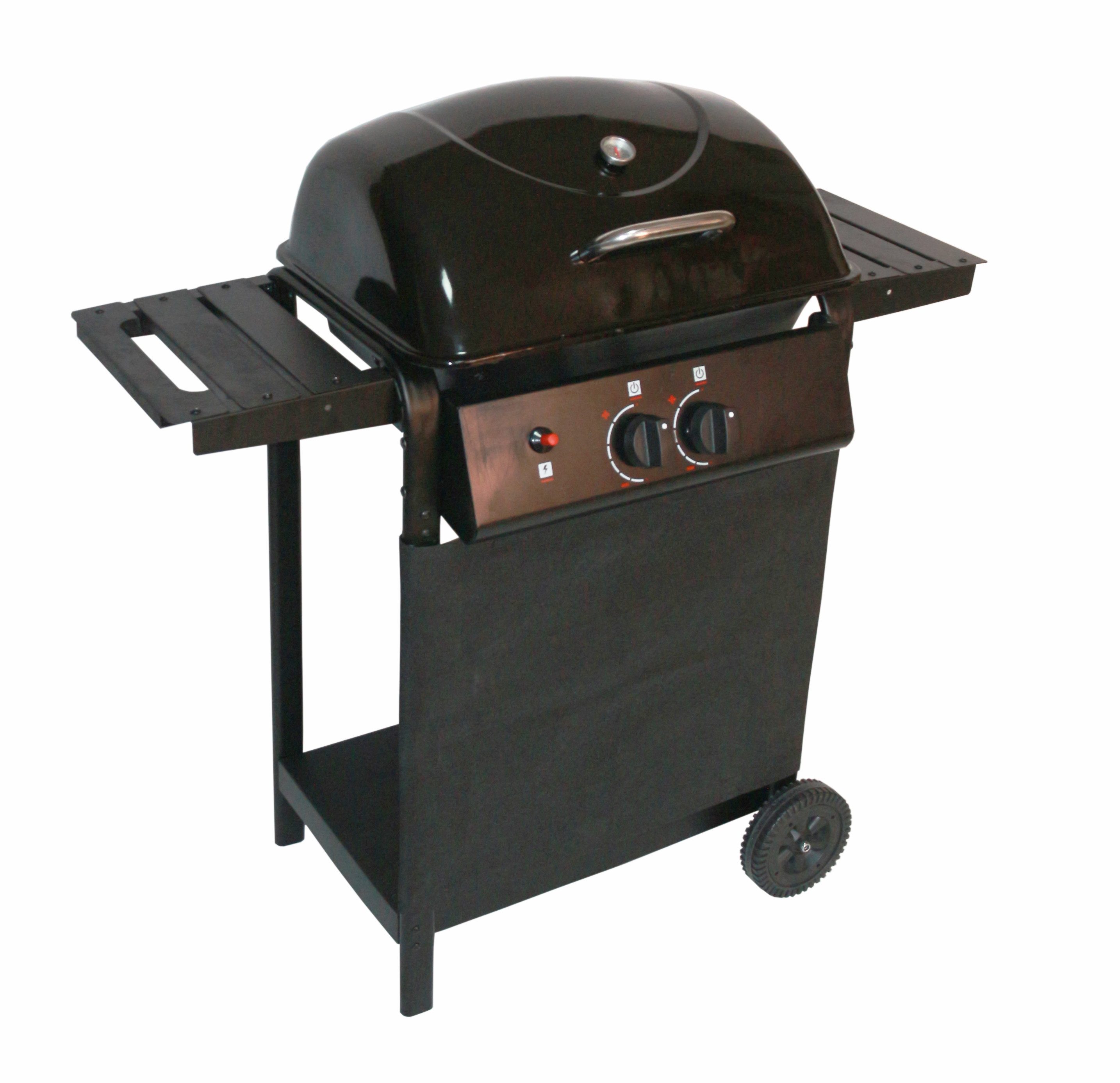 Garden Pleasure Gasgrill Gasgrill 2 flammig schwarz mit Piezo Zündung