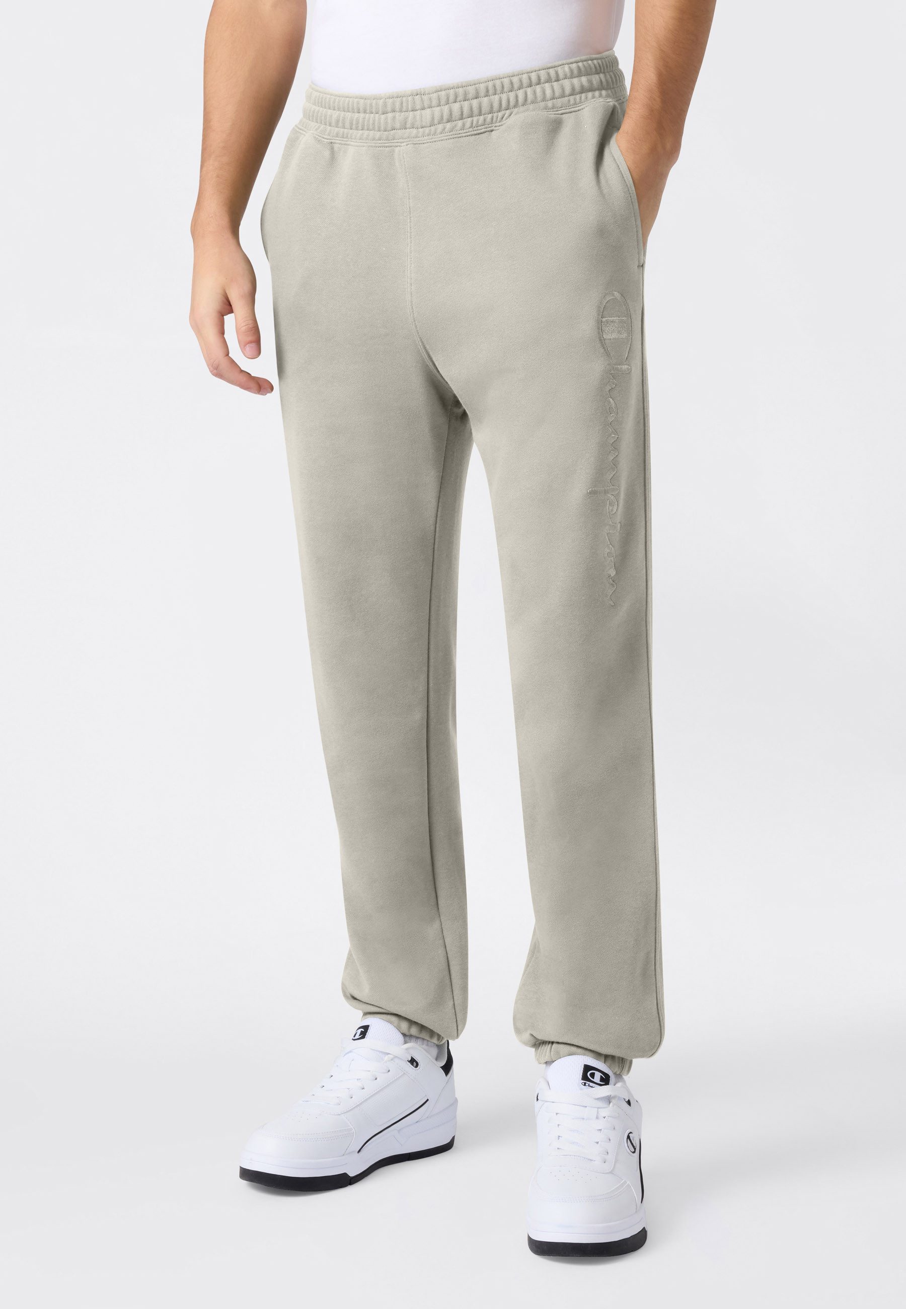 Champion Jogginghose ICONS Terry Elastic Cuff Pants Large Logo mit elastischen Bündchen, für Sportmode