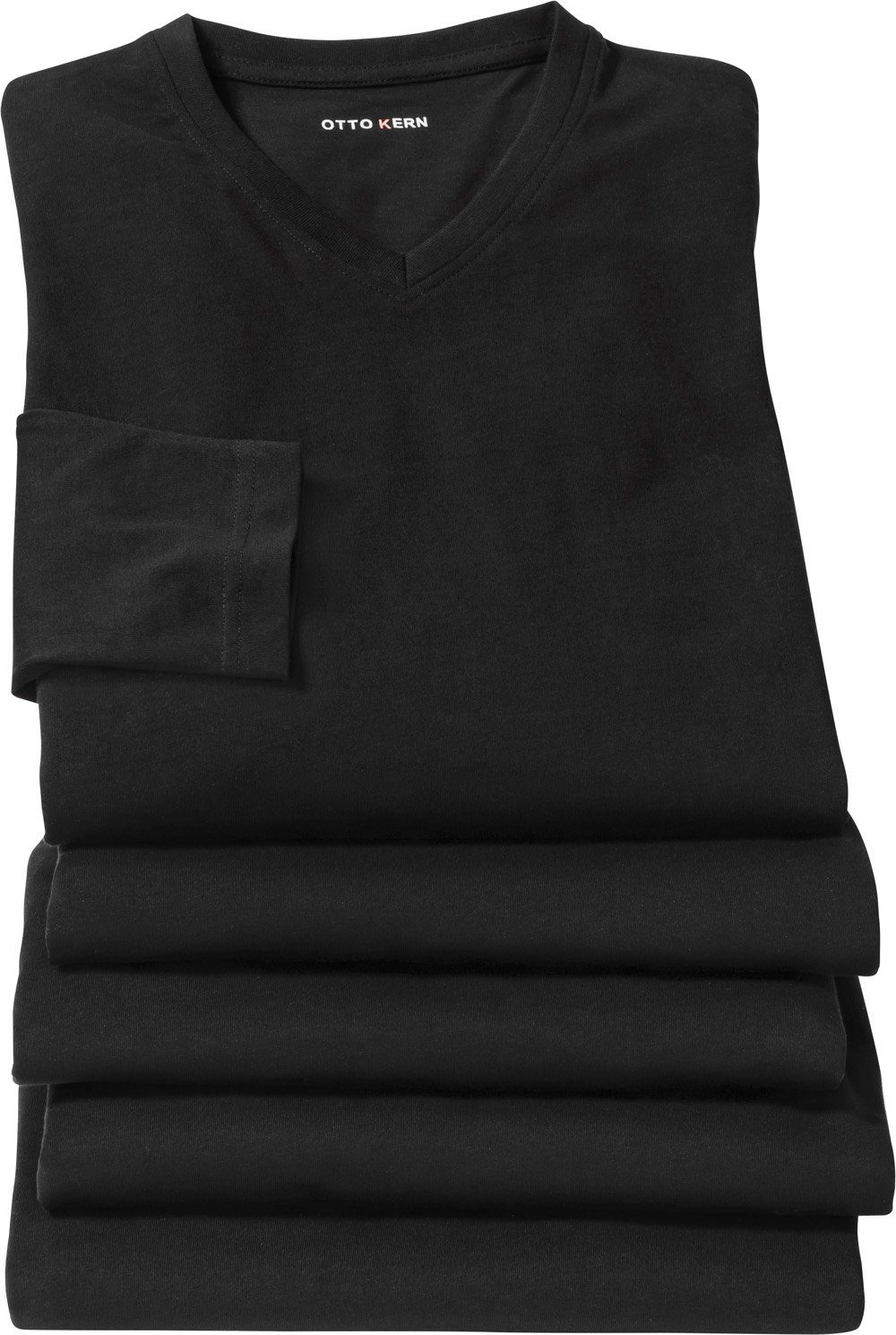 Otto Kern  Kern Langarmshirt (5er-Pack) aus 100% formstabiler und hautsympathischer Baumwolle schwarz