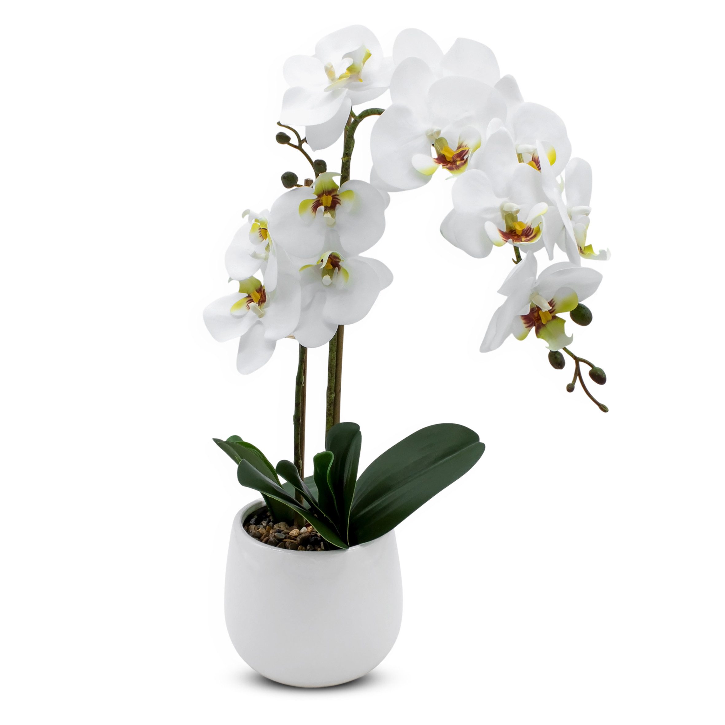 Kunstpflanze Künstliche Real-Touch Orchidee im Blumentopf Orchidee, Spetebo, naturgetreue Nachbildung