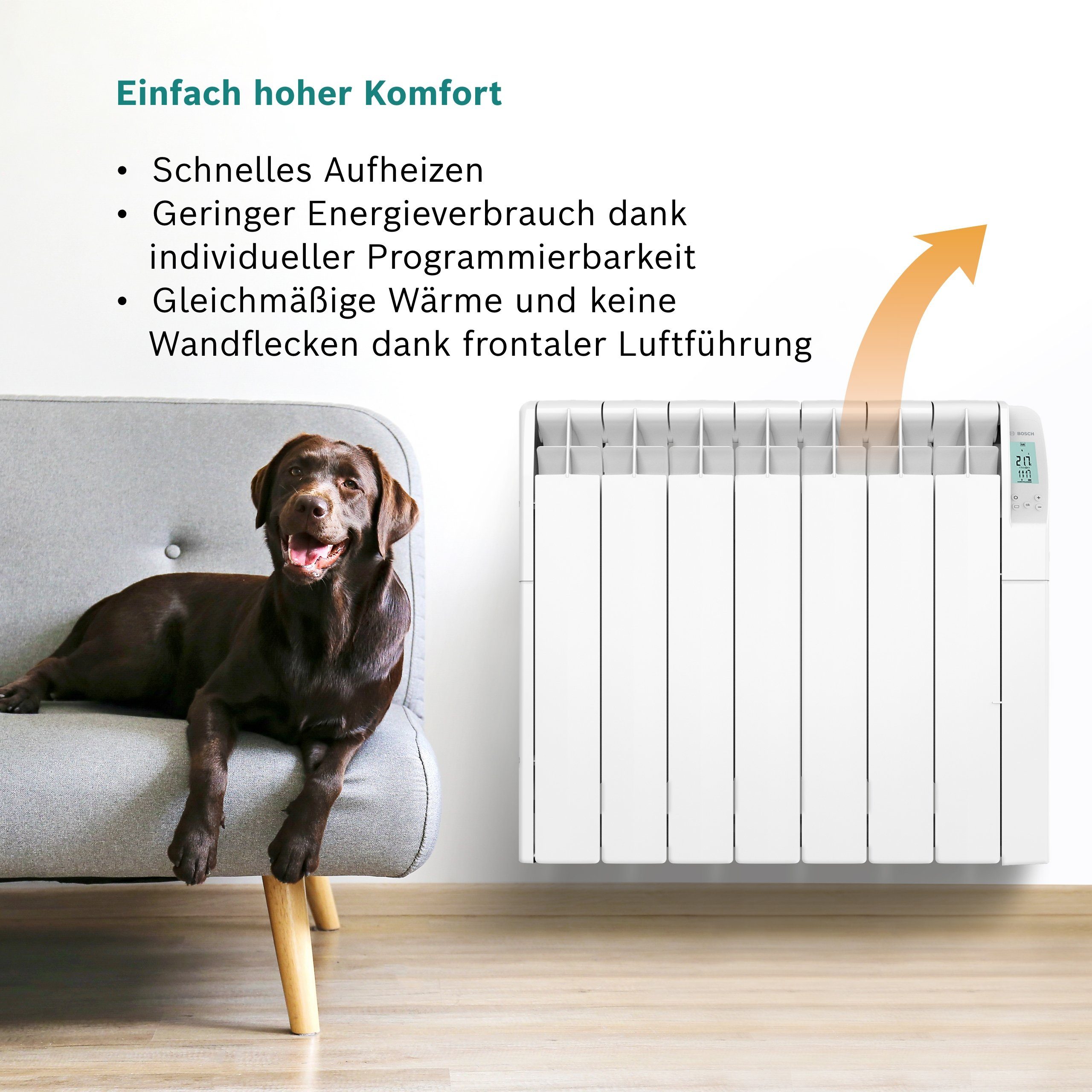 Heat 5500, Elektroheizung Ölradiator Radiator Steuerung mit Digitalanzeige und BOSCH programmierbarer 500 W,