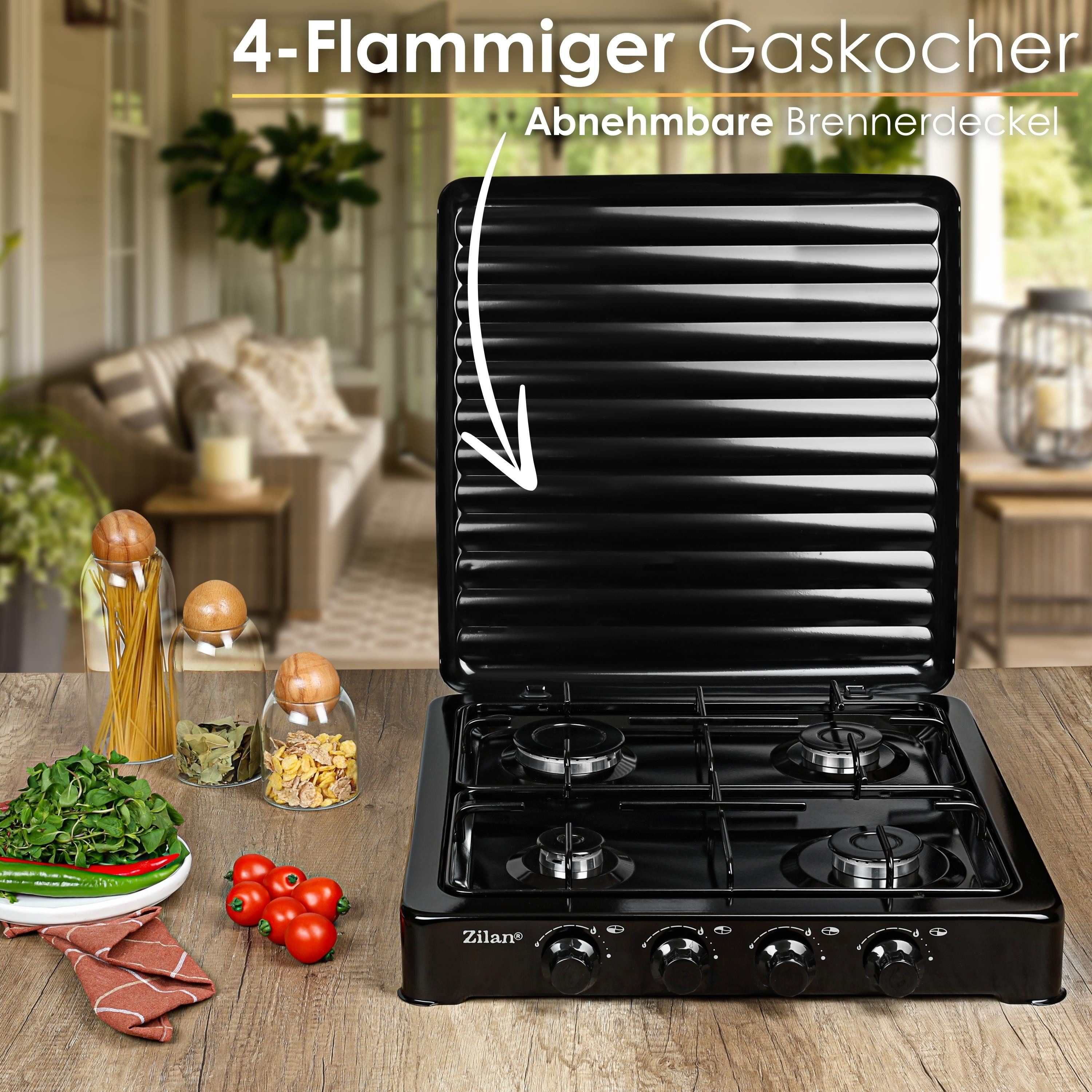 Zilan Gaskocher ZLN-7079, (Set), Nutzbar mit Butan / Propan - Gas oder LPG-Mischung (Flüssiggas)