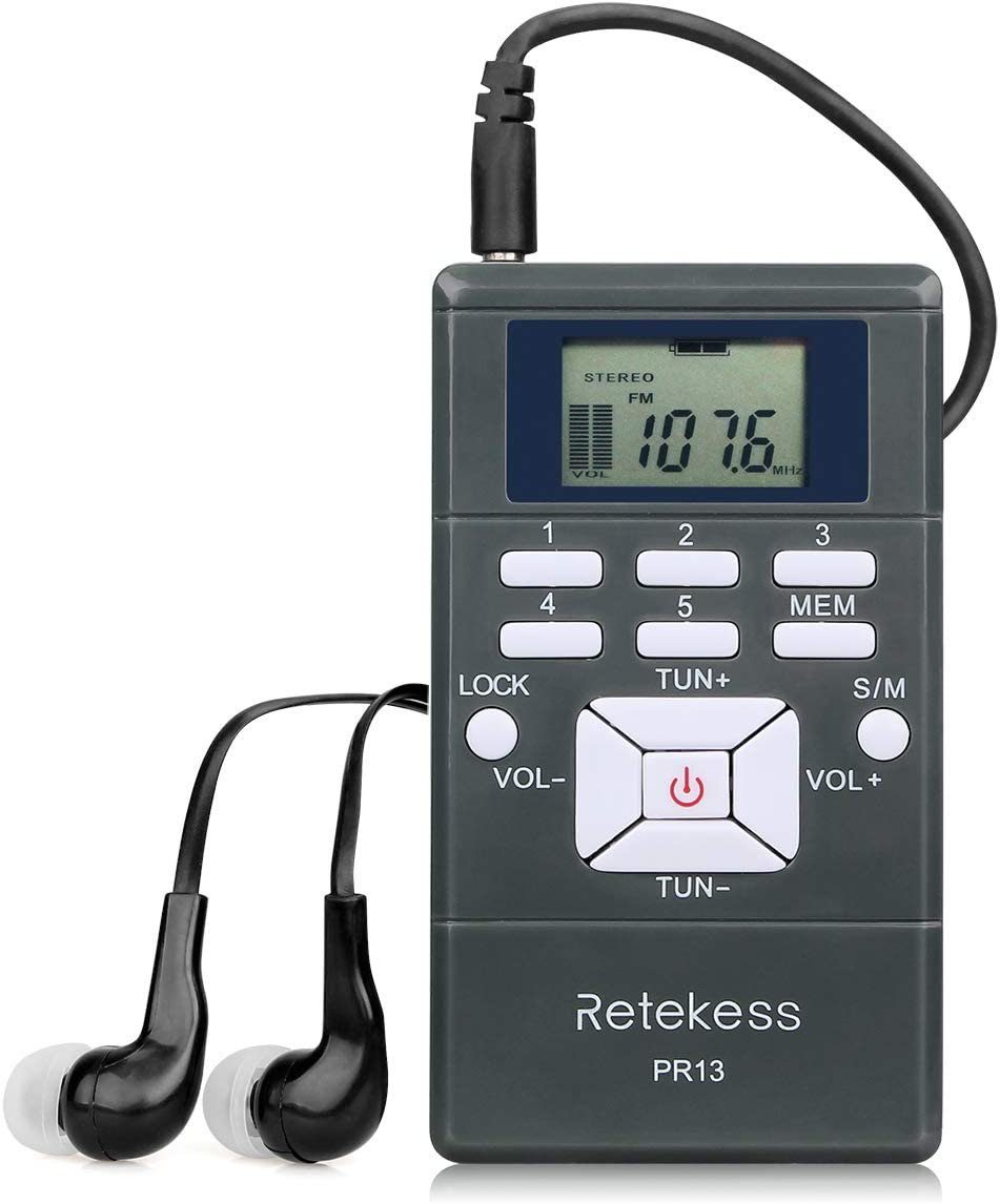 Retekess PR13 FM Radio Batteriebetrieben, FM Empfänger mit Kopfhörer Stereo UKW-Radio (FM Radio, NEIN)