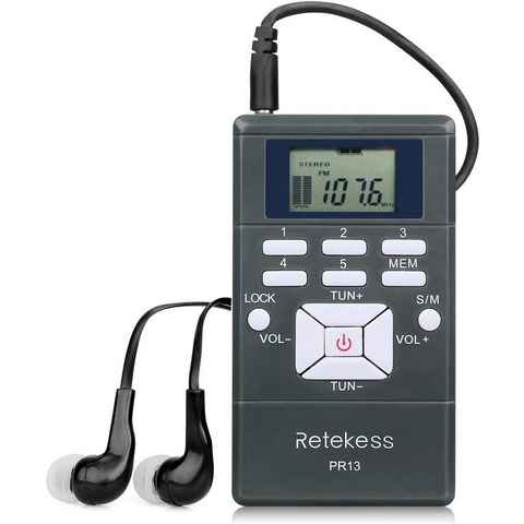 Retekess PR13 FM Radio Batteriebetrieben, FM Empfänger mit Kopfhörer Stereo UKW-Radio (FM Radio, NEIN)