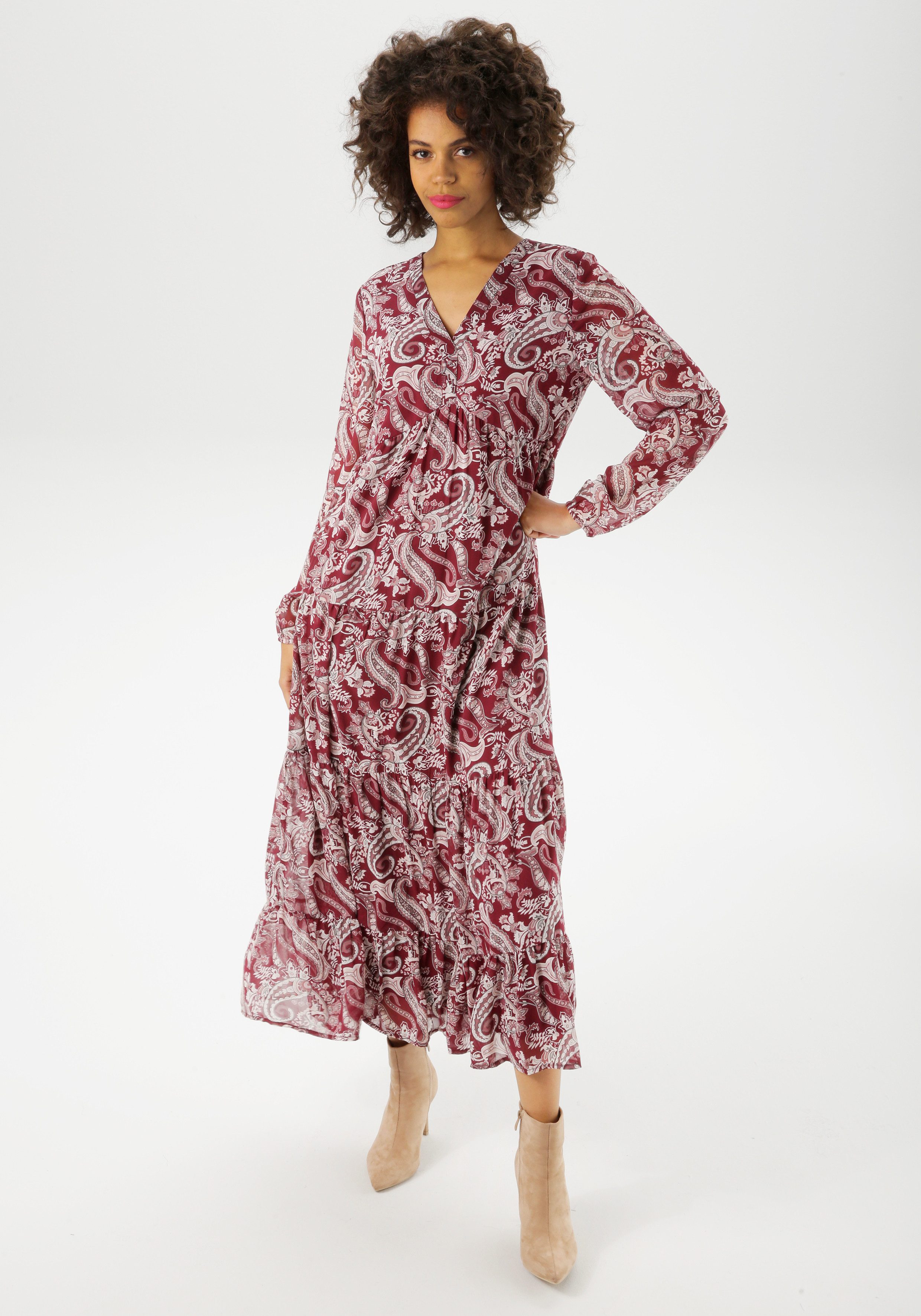Aniston CASUAL Maxikleid mit farbharmonischem Paisley-Muster günstig online kaufen