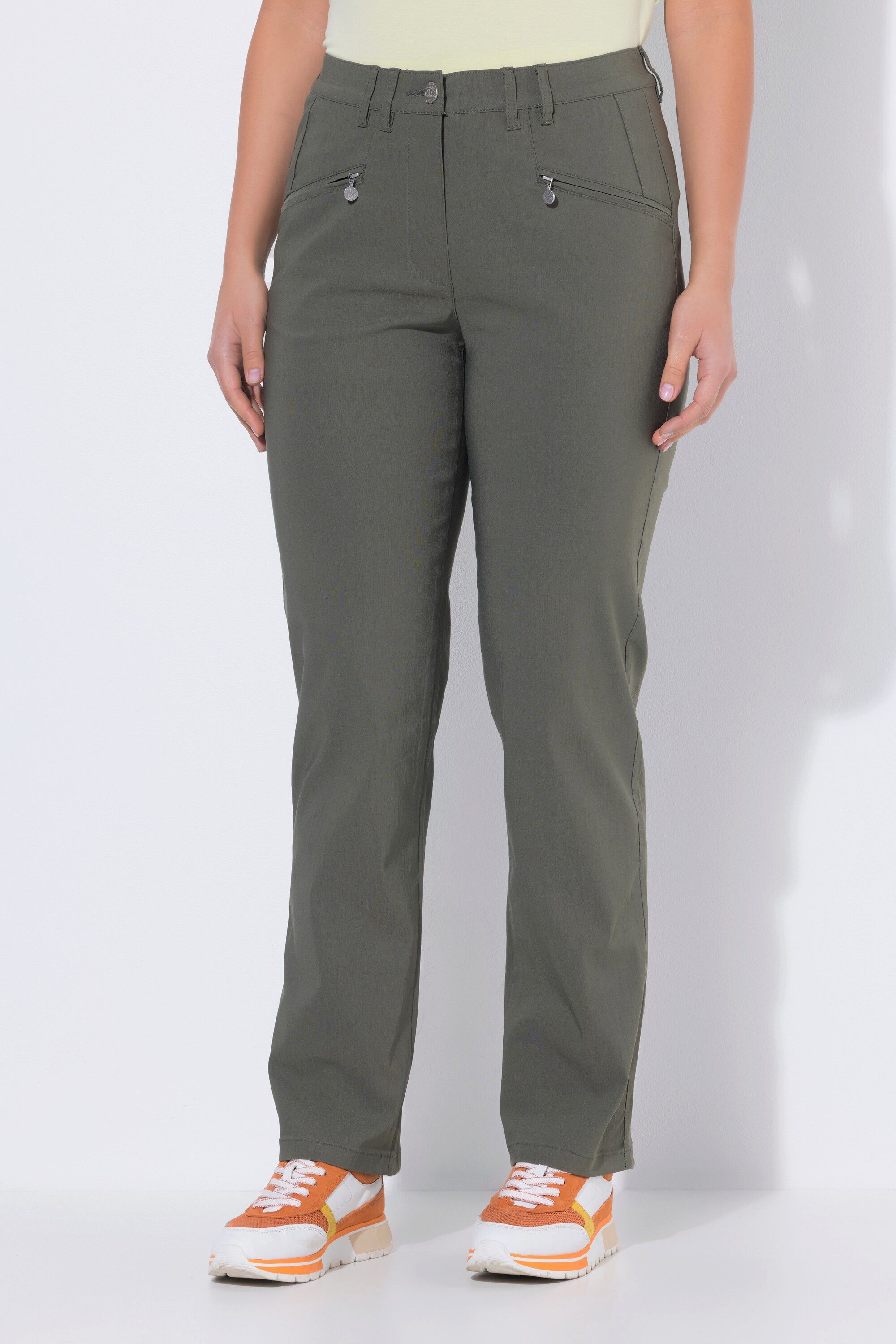 Ulla Popken Funktionshose Bengalinhose Mony konisches Bein Zipptaschen