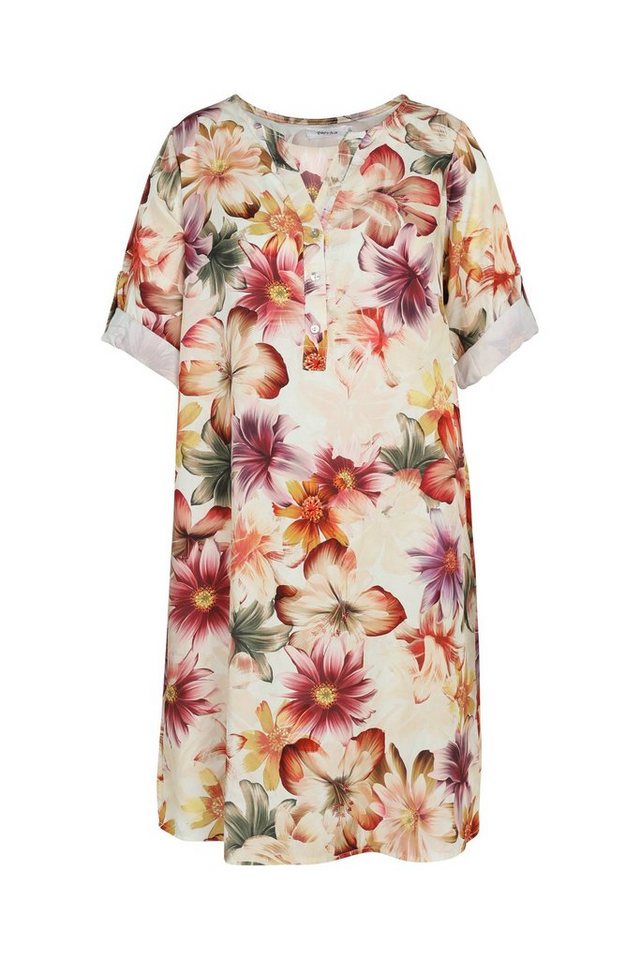 Paprika A-Linien-Kleid Kurzes Tunikakleid Aus Lyocell Mit Blumenmuster