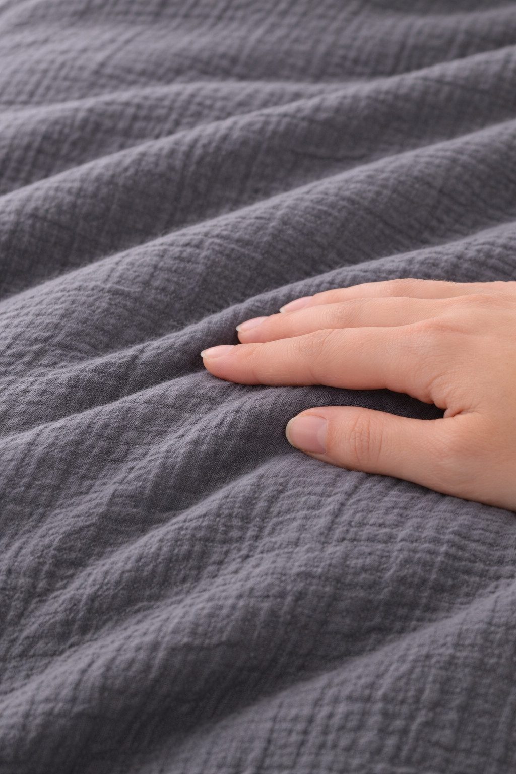 soma Bettwäsche Set Musselin 135x200 Design anthrazit Baumwolle, Musselin, 2 teilig, Sommer Geschenke Idee Frauen Männer weich sale Reißverschluss Partner – Bild 5 von 5