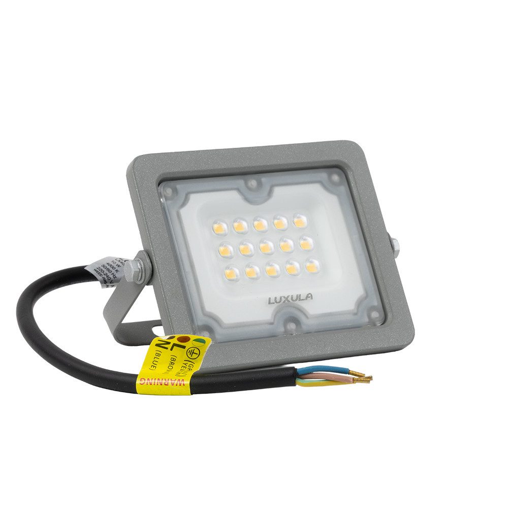 LUXULA LED Flutlichtstrahler LUXULA LED Fluter 10 W 4000 K Neutralweiß Grau, LED fest integriert, Neutralweiß