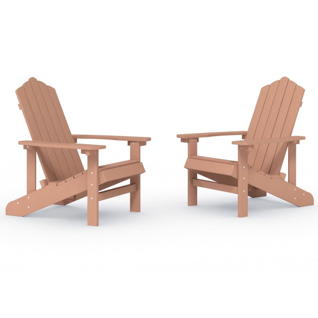 vidaXL Gartenstuhl Adirondack-Gartenstühle 2 Stk. HDPE Braun (1 St)